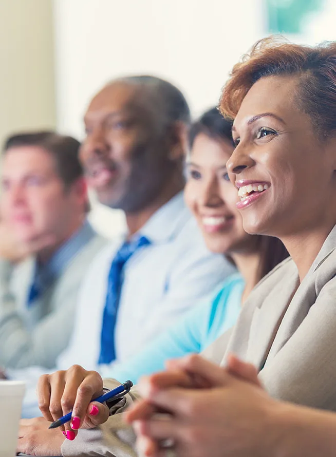 Research leaders sitting in a row