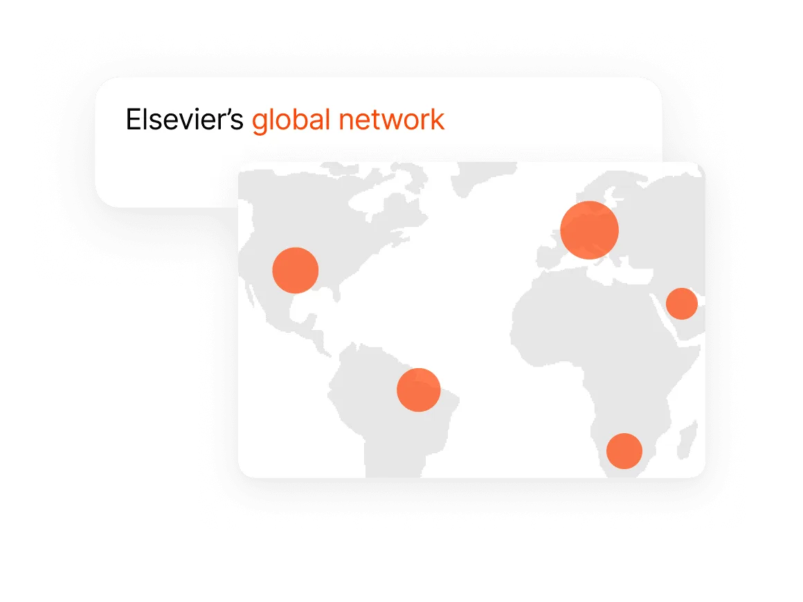 Graph showing Elsevier's global network for Analytical Services