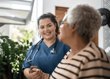 Nurse caring for patient